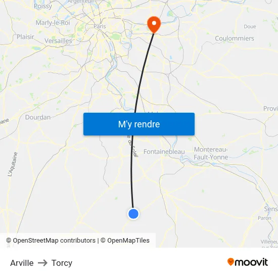 Arville to Torcy map