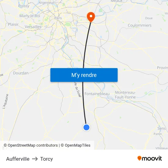 Aufferville to Torcy map