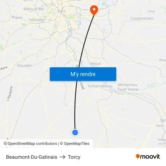 Beaumont-Du-Gatinais to Torcy map