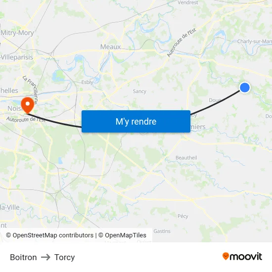 Boitron to Torcy map