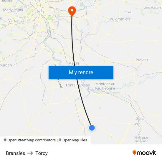 Bransles to Torcy map