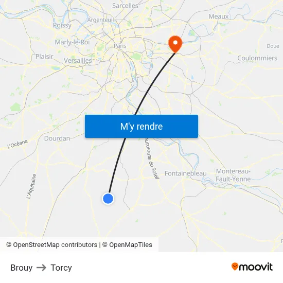 Brouy to Torcy map