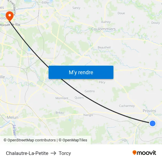 Chalautre-La-Petite to Torcy map