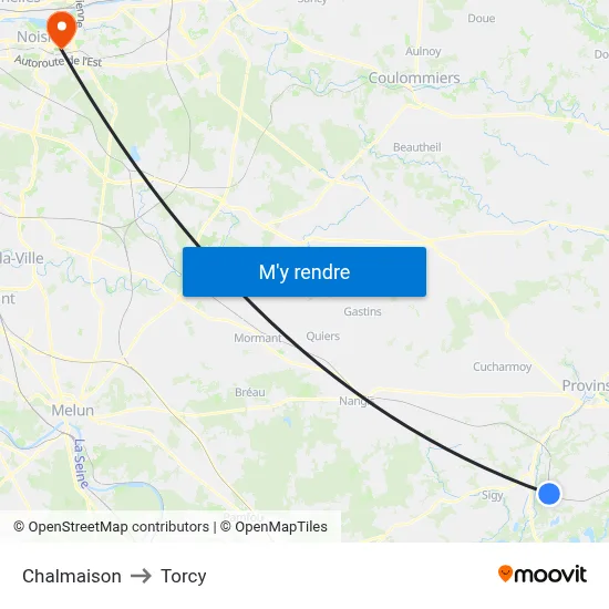 Chalmaison to Torcy map