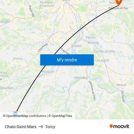 Chalo-Saint-Mars to Torcy map