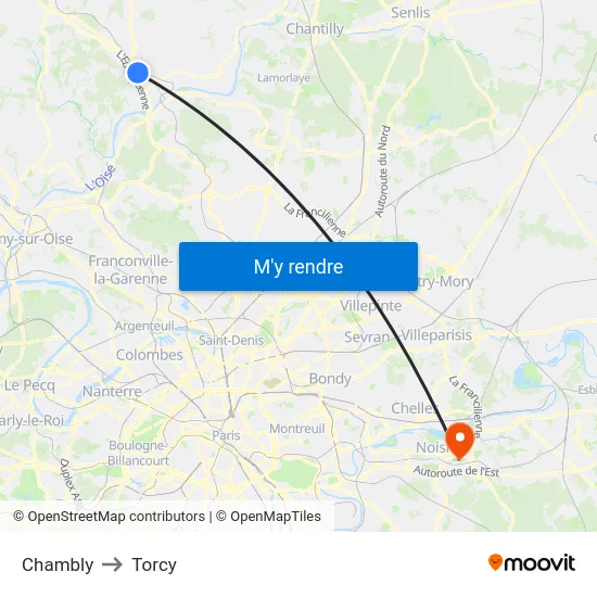 Chambly to Torcy map