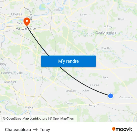 Chateaubleau to Torcy map