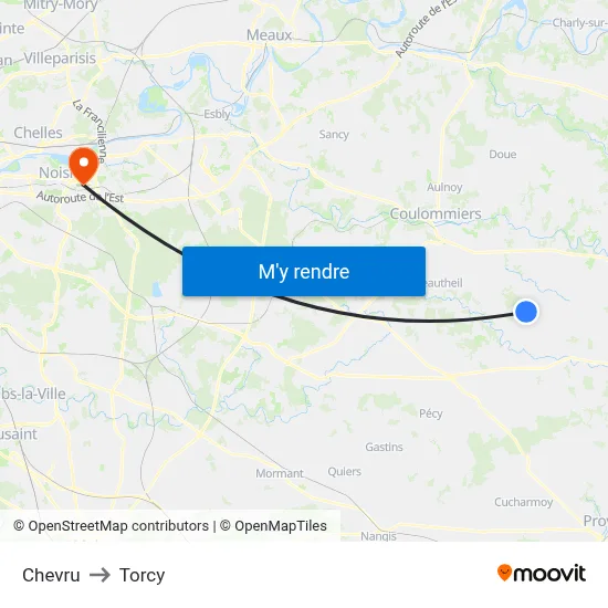 Chevru to Torcy map