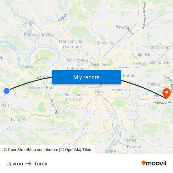 Davron to Torcy map