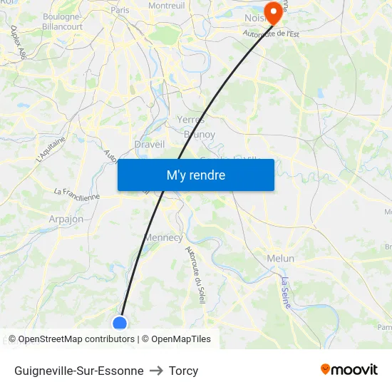 Guigneville-Sur-Essonne to Torcy map