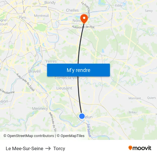 Le Mee-Sur-Seine to Torcy map