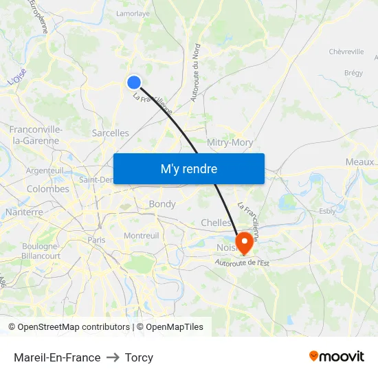 Mareil-En-France to Torcy map