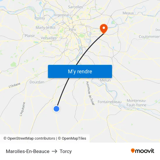 Marolles-En-Beauce to Torcy map