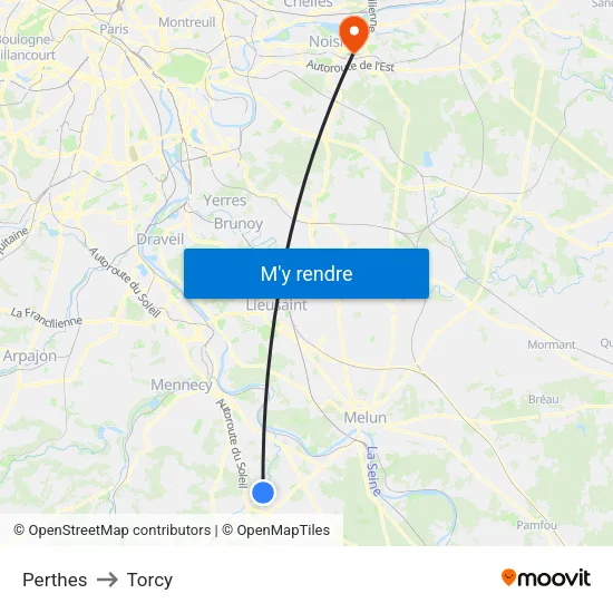 Perthes to Torcy map