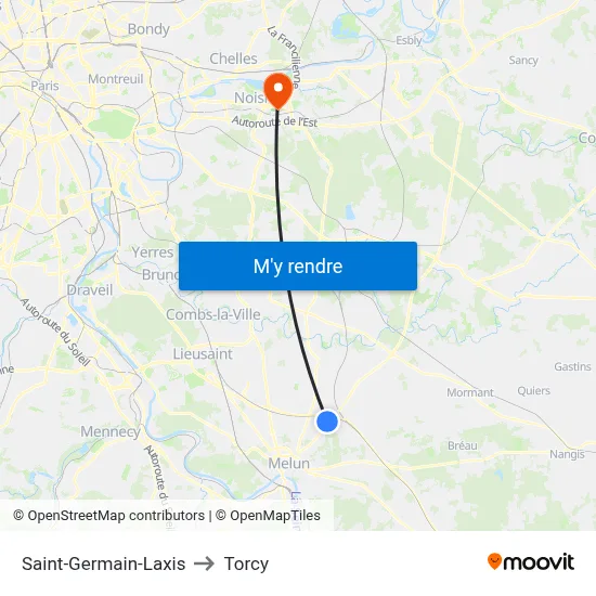 Saint-Germain-Laxis to Torcy map