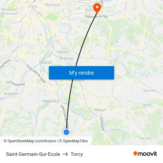 Saint-Germain-Sur-Ecole to Torcy map