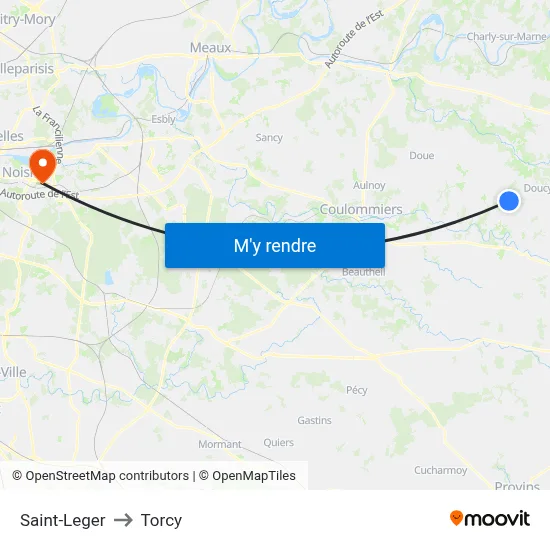 Saint-Leger to Torcy map
