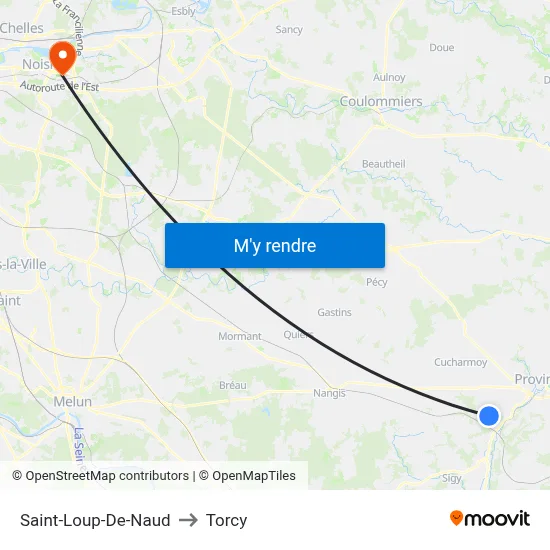 Saint-Loup-De-Naud to Torcy map
