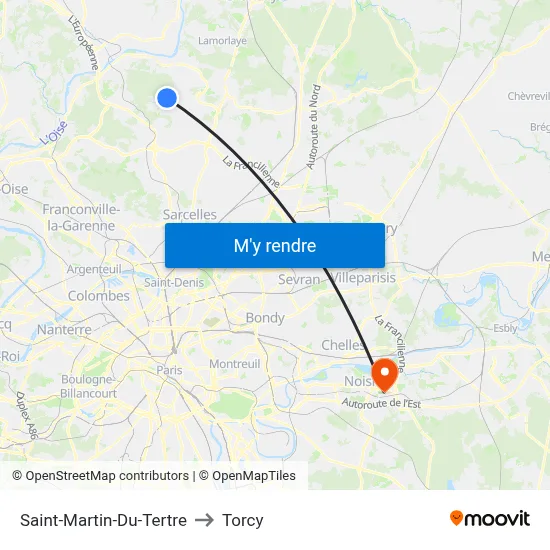 Saint-Martin-Du-Tertre to Torcy map