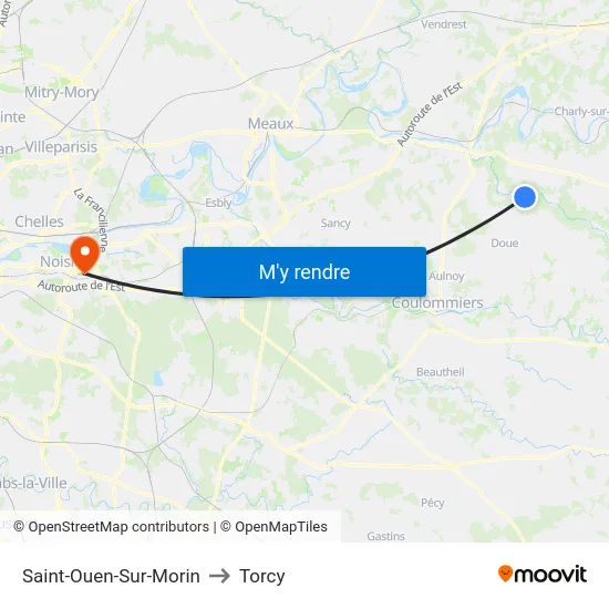Saint-Ouen-Sur-Morin to Torcy map