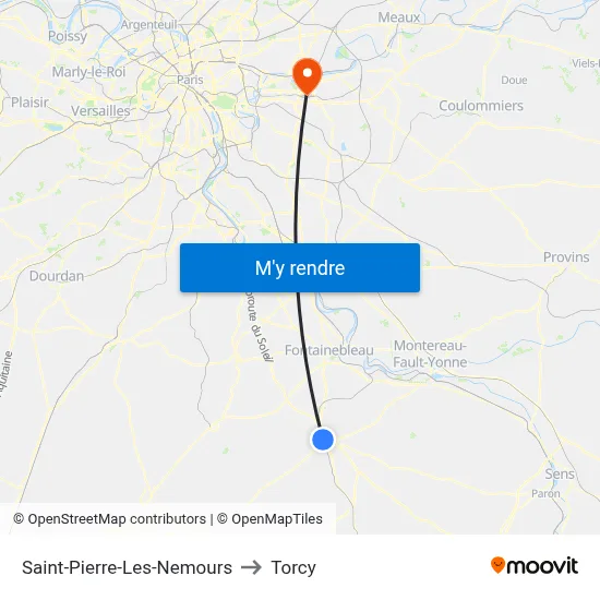 Saint-Pierre-Les-Nemours to Torcy map