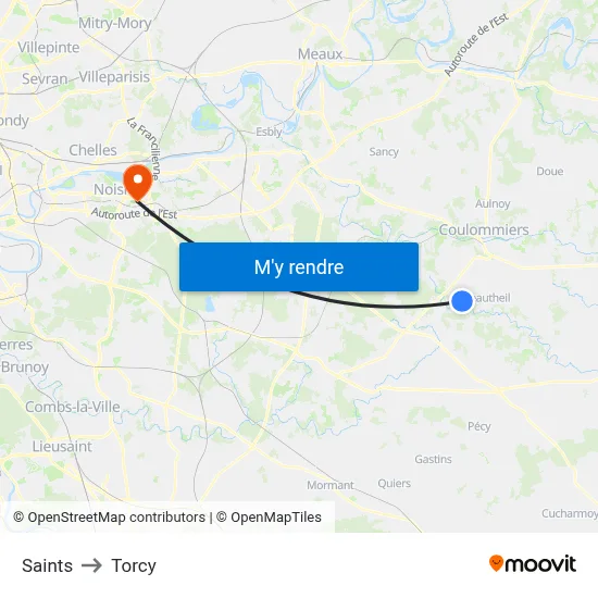 Saints to Torcy map