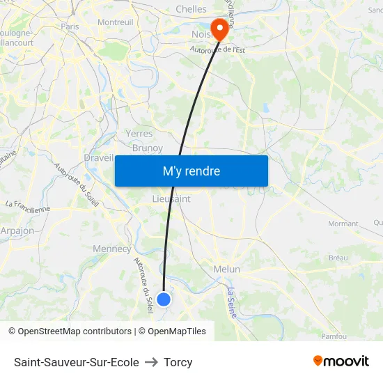 Saint-Sauveur-Sur-Ecole to Torcy map