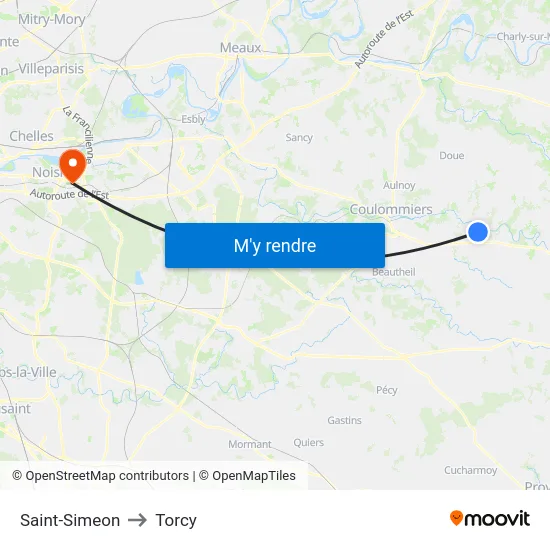 Saint-Simeon to Torcy map