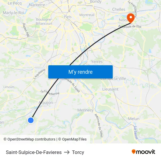 Saint-Sulpice-De-Favieres to Torcy map