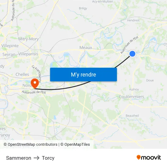 Sammeron to Torcy map