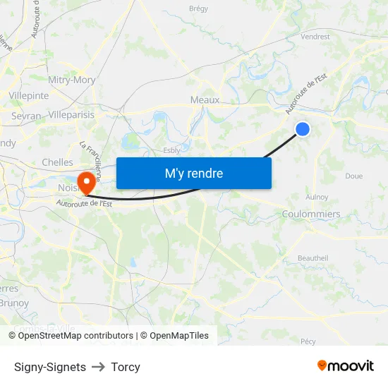 Signy-Signets to Torcy map