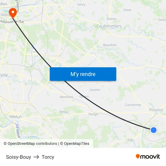 Soisy-Bouy to Torcy map