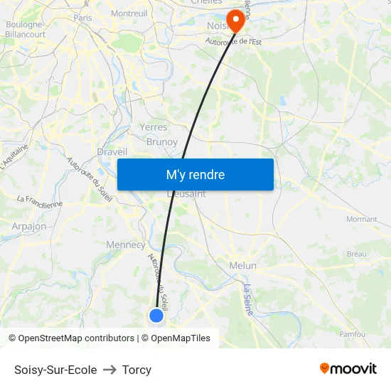 Soisy-Sur-Ecole to Torcy map