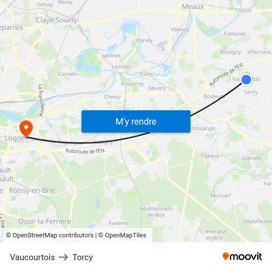 Vaucourtois to Torcy map