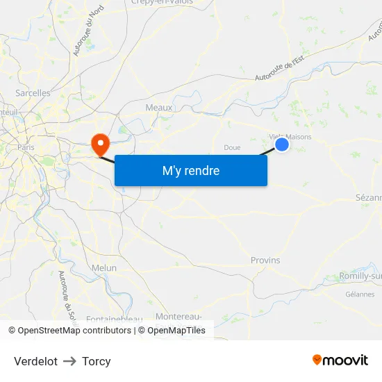Verdelot to Torcy map