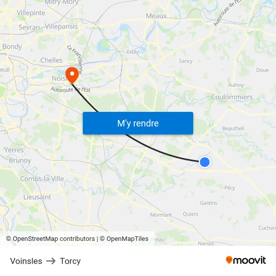 Voinsles to Torcy map