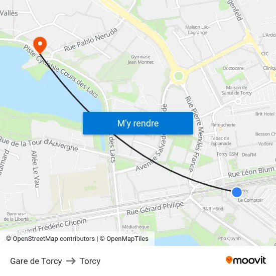 Gare de Torcy to Torcy map