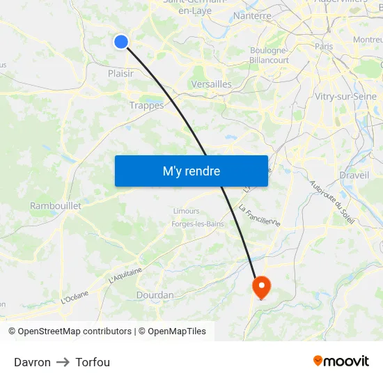 Davron to Torfou map