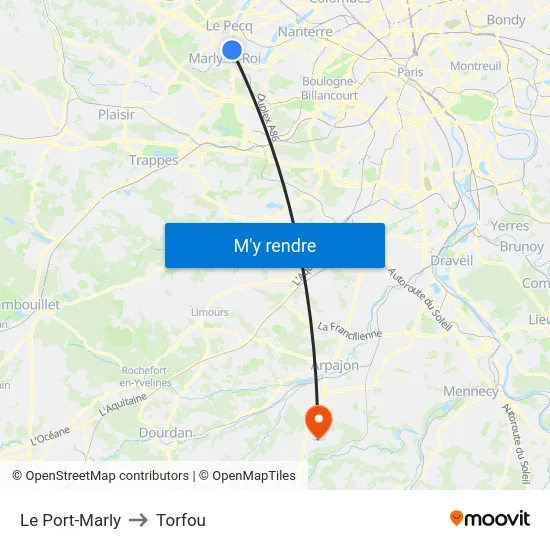 Le Port-Marly to Torfou map