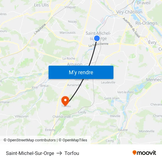 Saint-Michel-Sur-Orge to Torfou map