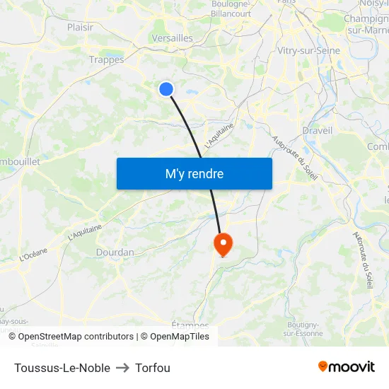 Toussus-Le-Noble to Torfou map