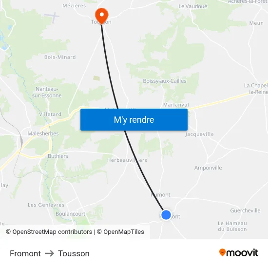 Fromont to Tousson map