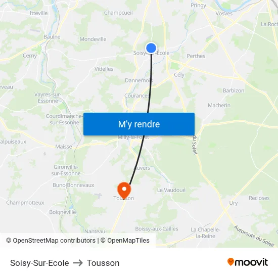 Soisy-Sur-Ecole to Tousson map