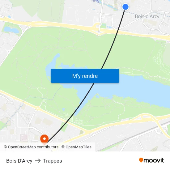 Bois-D'Arcy to Trappes map