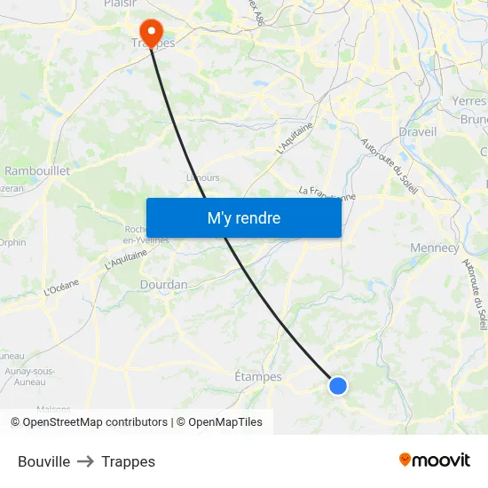 Bouville to Trappes map