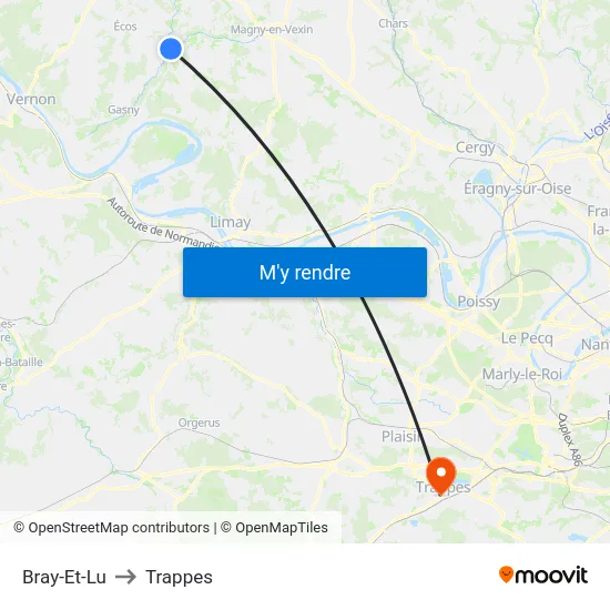 Bray-Et-Lu to Trappes map