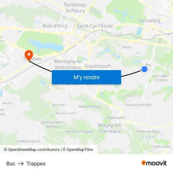 Buc to Trappes map