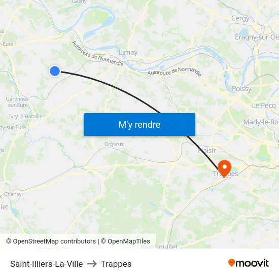 Saint-Illiers-La-Ville to Trappes map