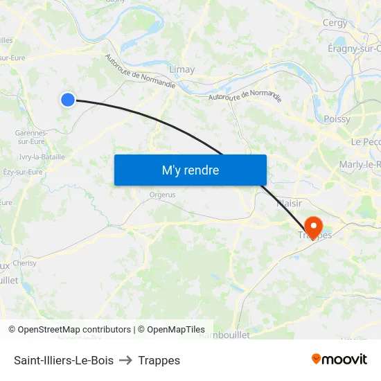 Saint-Illiers-Le-Bois to Trappes map