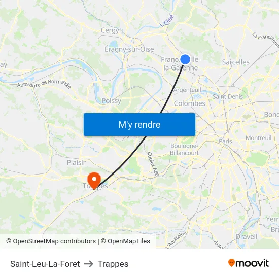 Saint-Leu-La-Foret to Trappes map